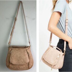 Vegan Leather Urban Expressions Khloe Crossbody Shoulder Bag Neutral Tan Purse